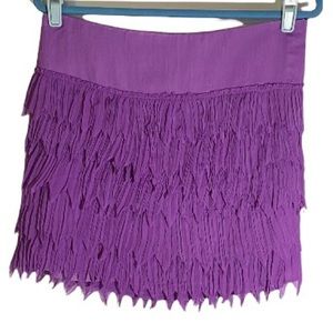 Purple Chiffon Mini Skirt Ruffle Fringe Fully Lined Flapper 20s Women’s Size 12